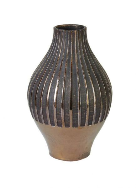 Bronze Stripe Ceramic Vase