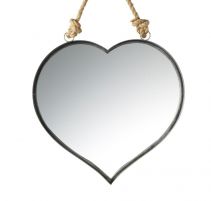 Heart Mirror with Rope Handle